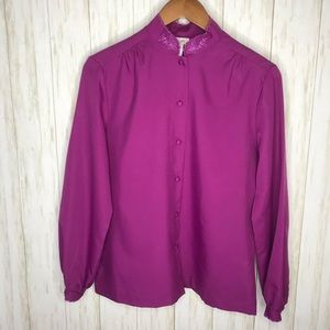 🍋 Rhoda Lee Vintage Purple blouse 14